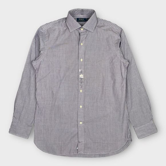 $168 Polo Ralph Lauren Men's 15 32/33 Striped Button Up Long Sleeve Shirt Purple - Picture 4 of 13